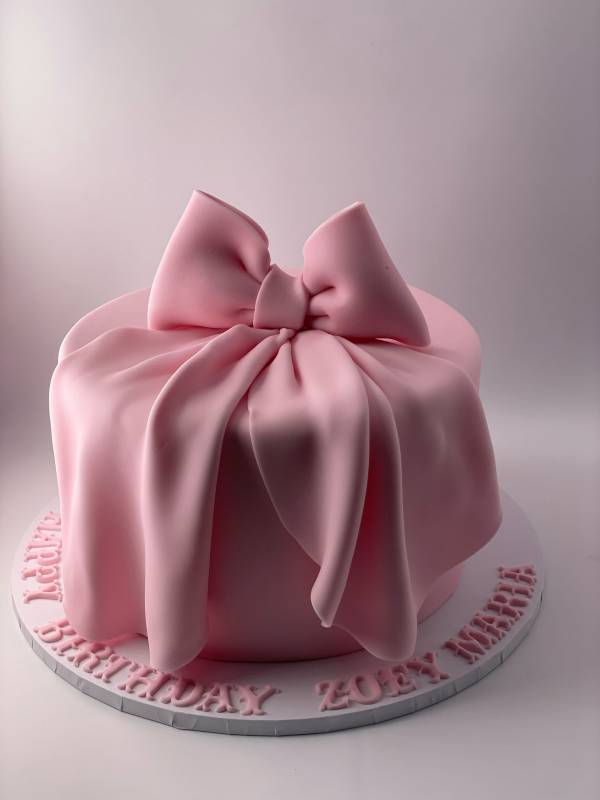 Pink Bow Decor Cake
