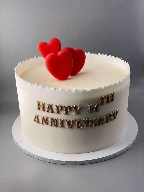 Perfect White Fine Hearts Cake